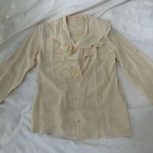 Cream Ruffled Blouse